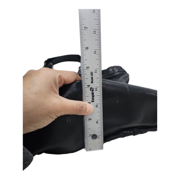 Betsey Johnson Whips & Studs 100% Lambskin Hobo Matte black Shoulder Bag Punk - Picture 6 of 12